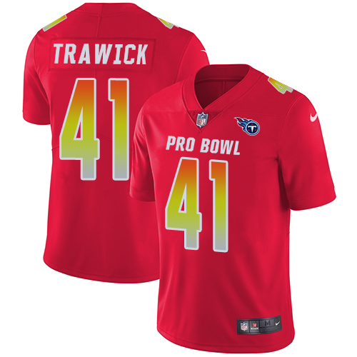 Nike Titans #41 Brynden Trawick Red Men's Stitched NFL Limited AFC 2018 Pro Bowl Jersey